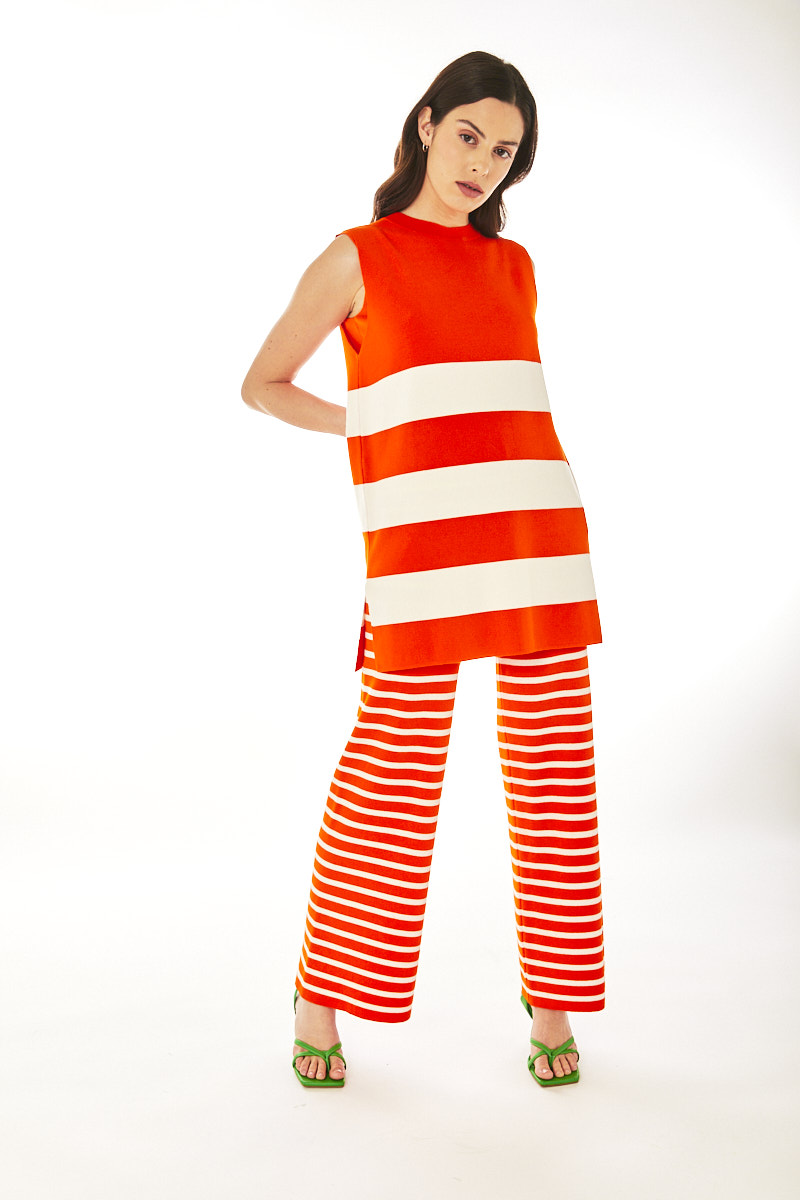 Striped Knitted Tunic - Kaos Store