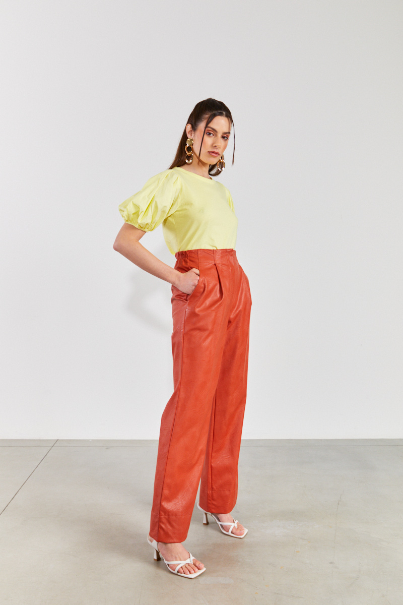 Faux-Leather Trousers - Kaos Store